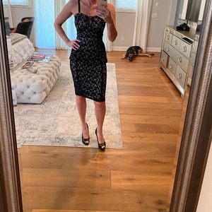 Express midi black/white dress